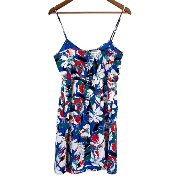 J. Crew mini  dress with spaghetti straps, fitted top, fully lined, tropical - Picture 7 of 16